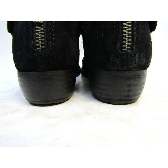 Born Womens Size 6 M Black Suede Zip Buckle Ankle Fashion Boots Bootie - Picture 8 of 11
